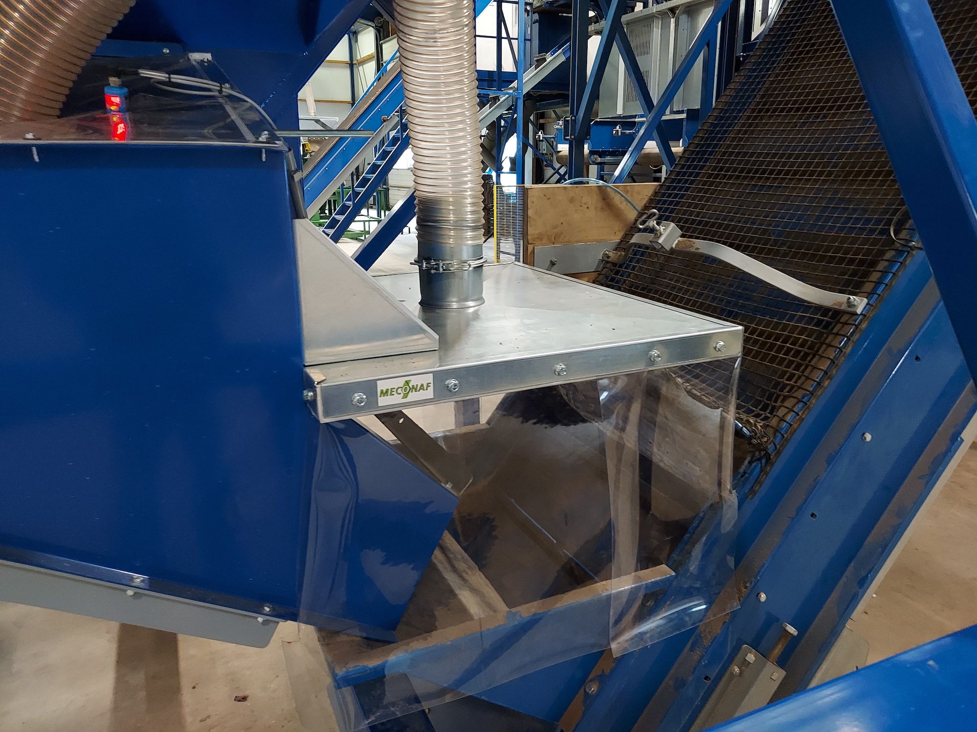 dust-producing places are in the potato grading line